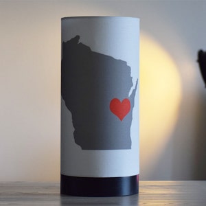 Wisconsin Tischlampe, Wisconsin Geschenk, Wisconsin State Map Lampe