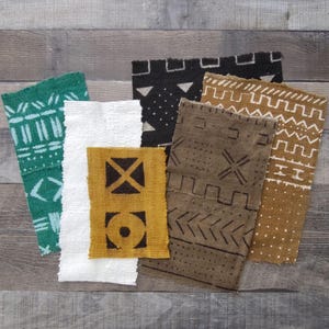 Assorted Mudcloth Fabric Scraps: DIY Craft Pieces