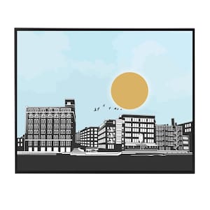 Third Ward Milwaukee Print, Historic Third Ward Print, Milwaukee Skyline Neighborhood Print