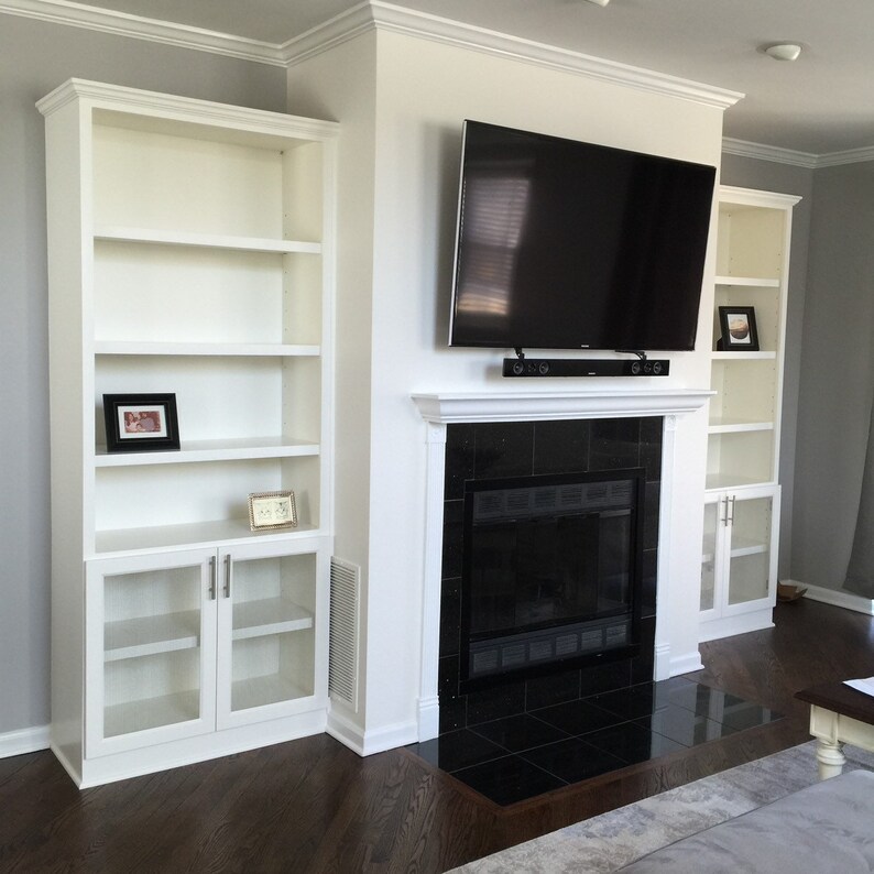Bookcases for either side of fireplace Etsy