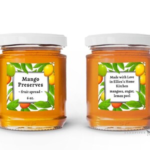 Mango Label Sticker Custom Mango Labels - Personalized Stickers for Mango Jam or Jellly ...