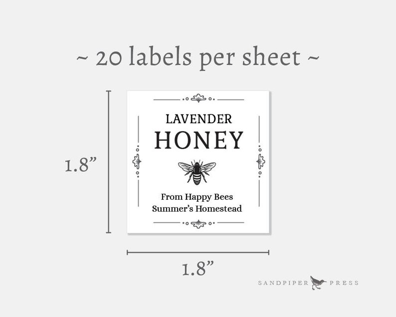 Square Labels for Honey Jars Custom Stickers Personalized Etsy