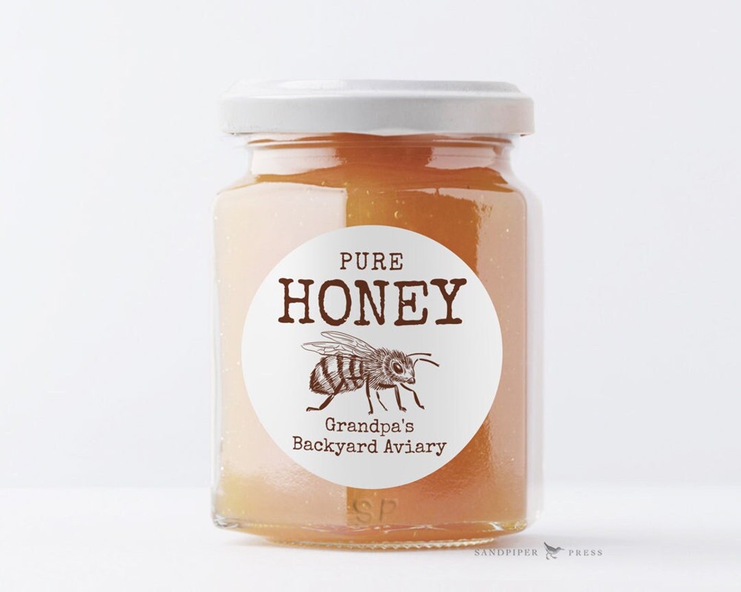 Printed Labels for Honey Jars -personalized Stickers With Bee ...
