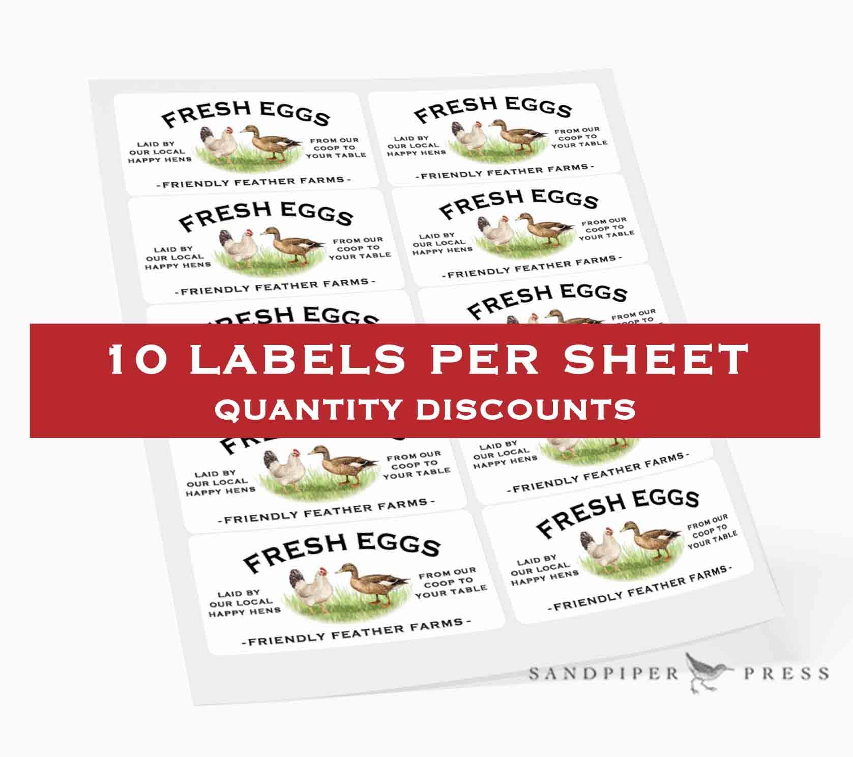 Goose or Duck Egg Carton Labels - Custom Printed Personalized Stickers ...