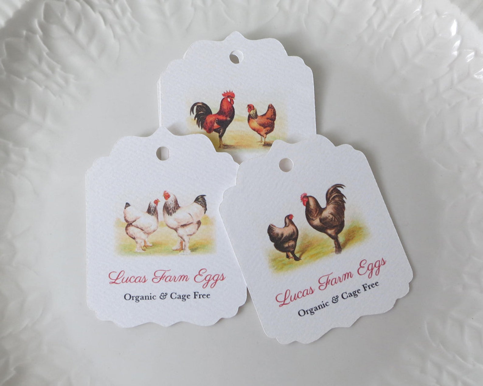 Personalized Chicken Gift Tags with Vintage Hen Illustration Etsy