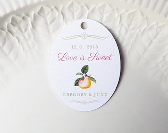 20 Apple Gift Tags, for Applesauce, Preserves or Canning, Wedding Favor Tags for Candy Apples - Set of 20