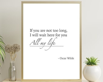 Oscar Wilde Love Quote, Romantic Quote, Instant Download, Romance, Wedding Poster, Wall Art