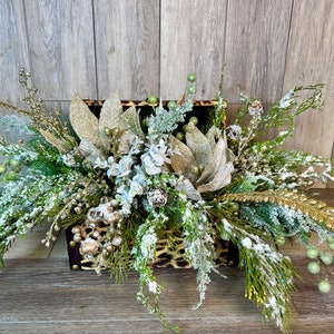 Christmas Centerpiece for Table, Poinsettia centerpiece, Christmas arrangement with Poinsettias, Xmas Decor, Xmas Table Decor, Xmas Gift