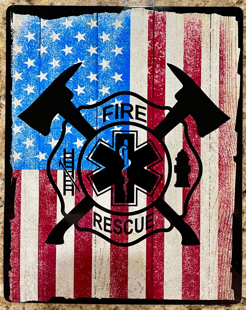 Firefighter wreath sign,
