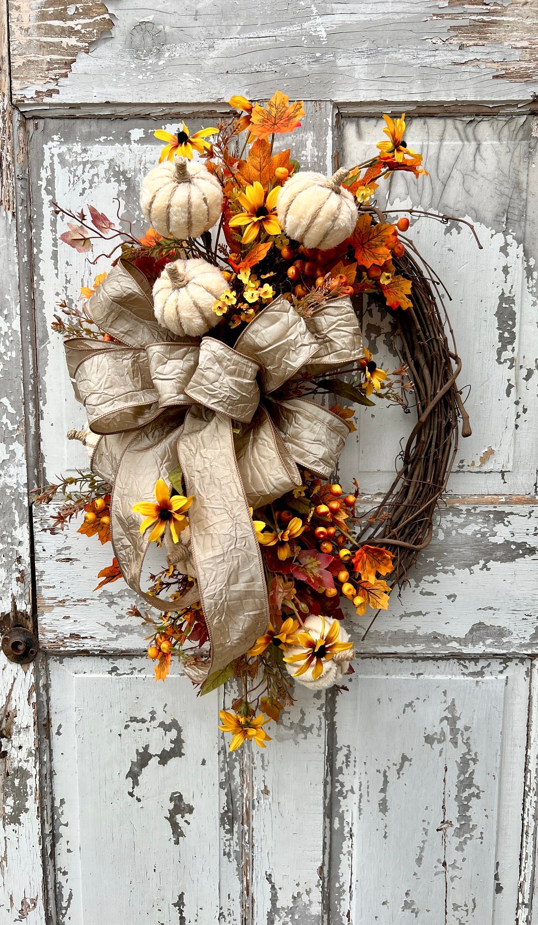 Fall Wreath for Front Door Autumn Wreath for Front Door Etsy