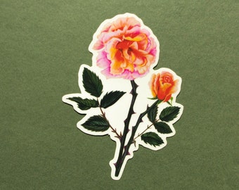 Pink Roses Matte Clear Sticker