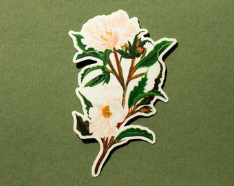 White Flower Clear Sticker