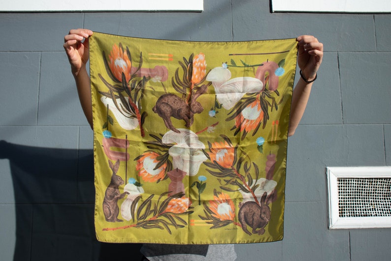 Silk Scarf Print Deep in the Forest image 2