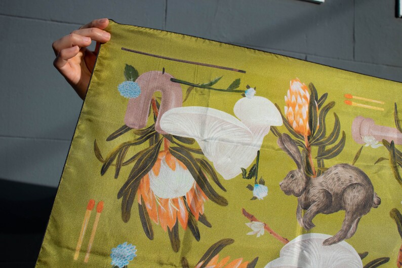 Silk Scarf Print Deep in the Forest image 3