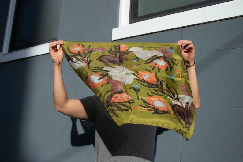 Silk Scarf Print Deep in the Forest image 1