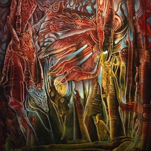 PAPER PRINT Museum Quality- &quot;Magical Flight&quot; - Visionary Art - 12x12&#39;&#39;