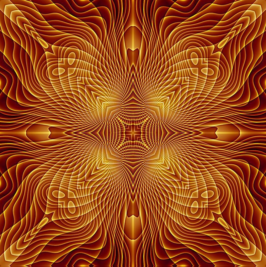 PAPER PRINT - Golden Radiance – Sacred Geometry Mandala | Visionary ...