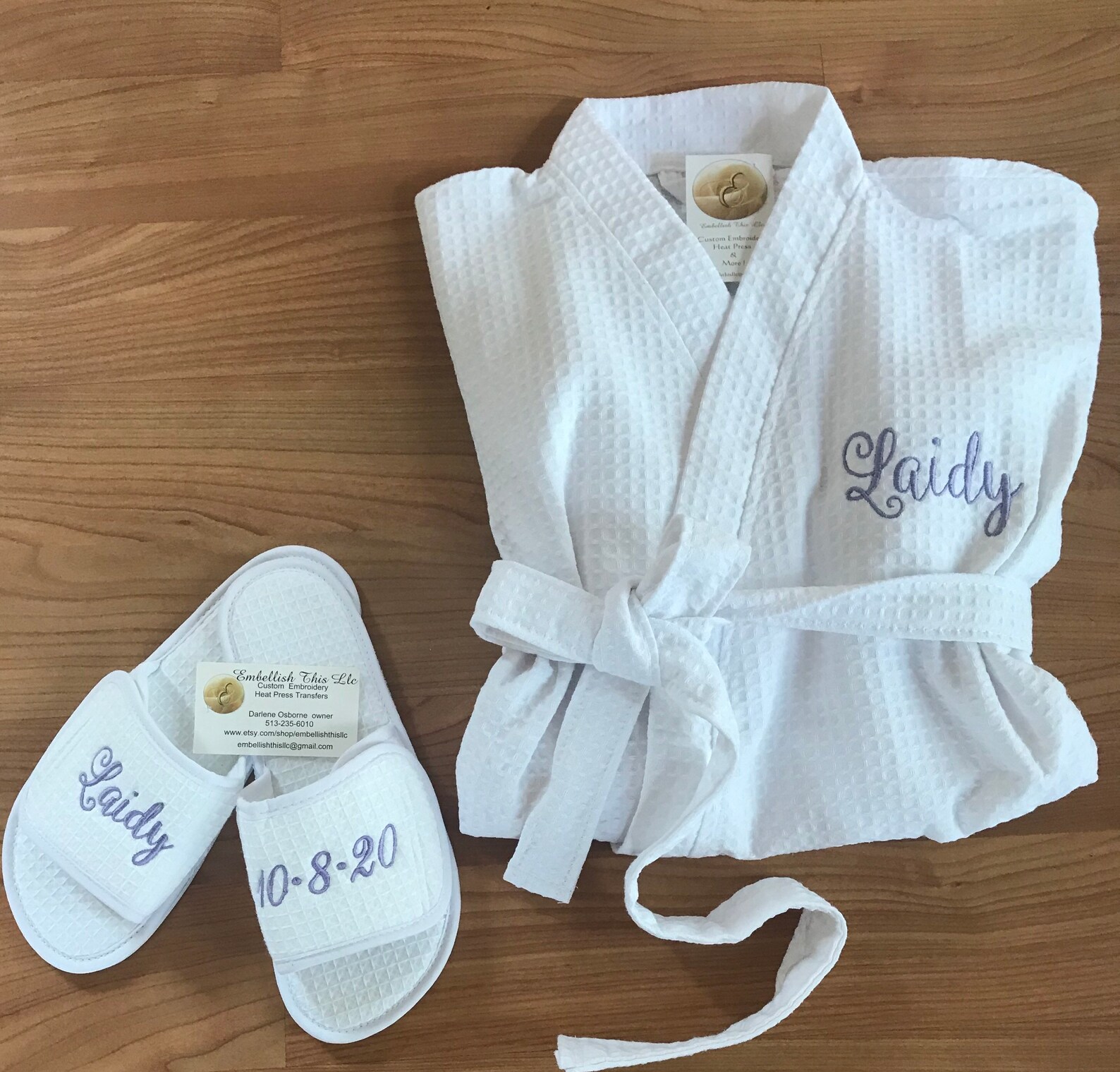 ROBE and Slipper SET Customized Spa Robe and Slippers 2 Spa Etsy