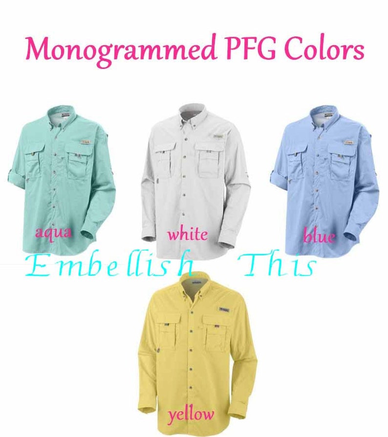 MONOGRAMMED Preppy COLUMBIA PFG Fishing shirt Great with Etsy