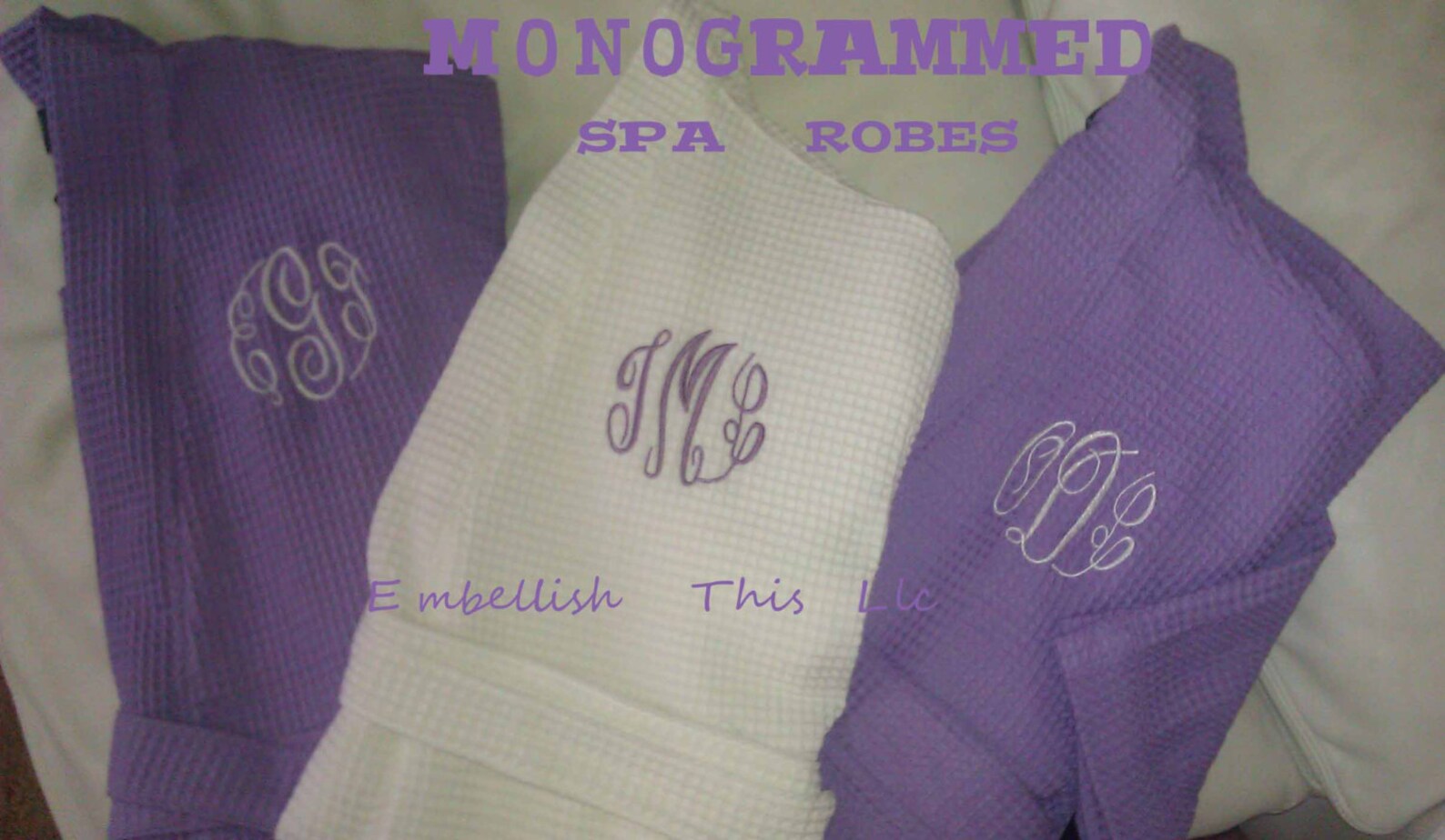 8 Monogrammed Spa Robes 8 Bridesmaids Robes Spa Robe Waffle Etsy