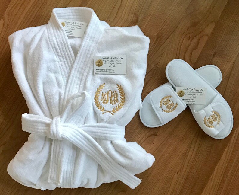 Hotel Plush Robe Set Velour Spa Robe Set ROBE and SLIPPER Etsy