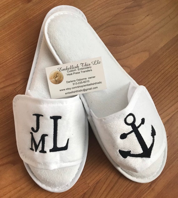 Custom embroidered house best sale slippers
