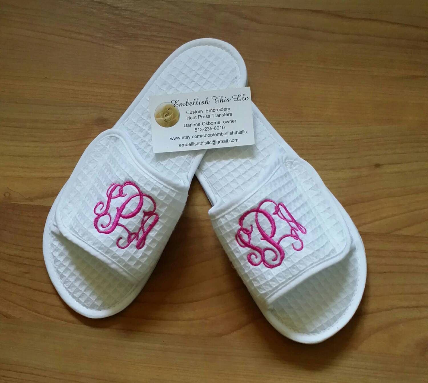 Monogrammed house slippers sale
