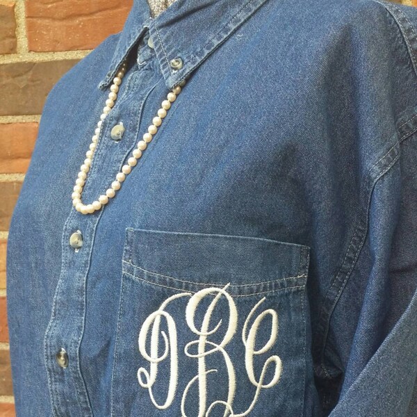 Monogram Button Down Etsy