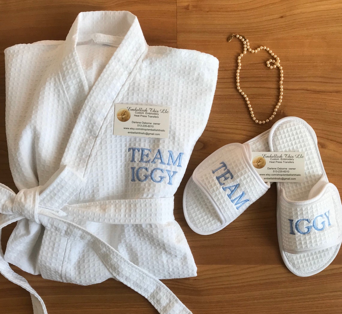 Ladies SPA Robe and Slipper SET Robe Slippers Waffle Spa Etsy