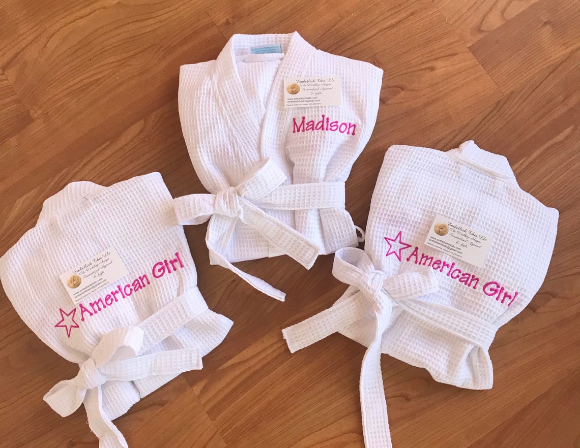 Personalized youth cotton Robe Girls spa robe Toddlers robe Etsy