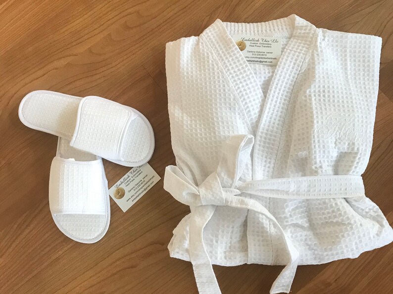 MONOGRAMMED SPA Robe SET Robe Slippers 2 Spa Set Waffle Etsy