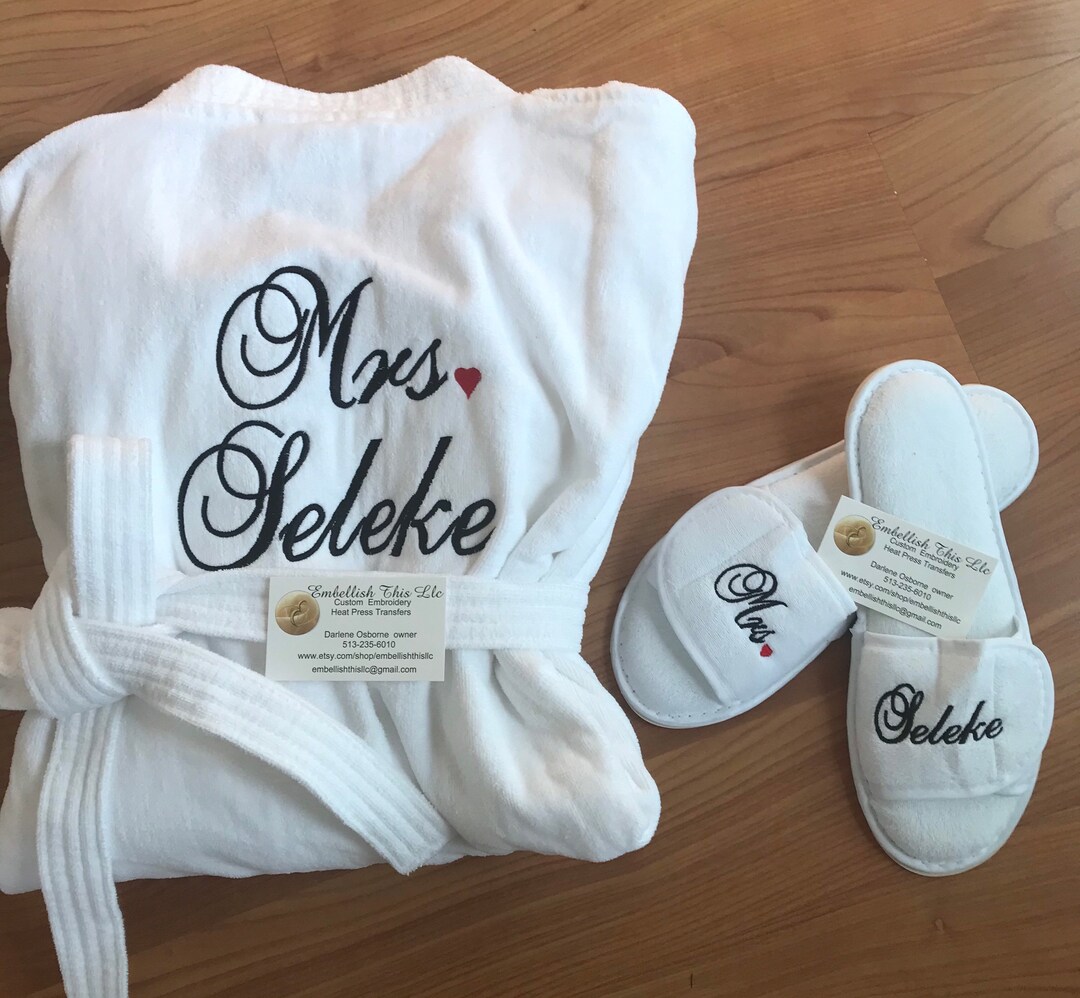 Personalized plush Velour Spa robe set ROBE and SLIPPER Set Etsy Italia