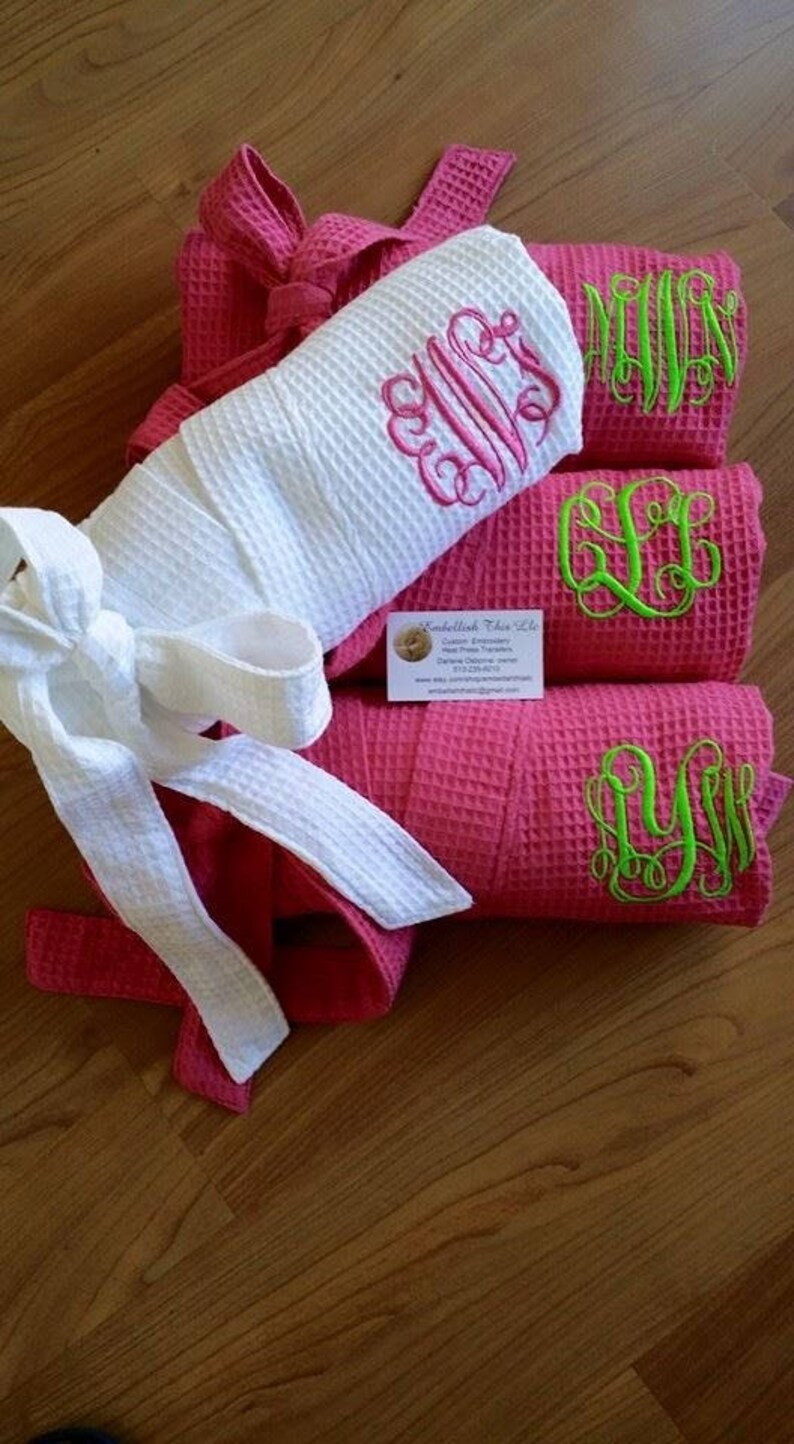 9 Monogrammed Robes Wedding Spa Robes Brides Bridesmaids Etsy
