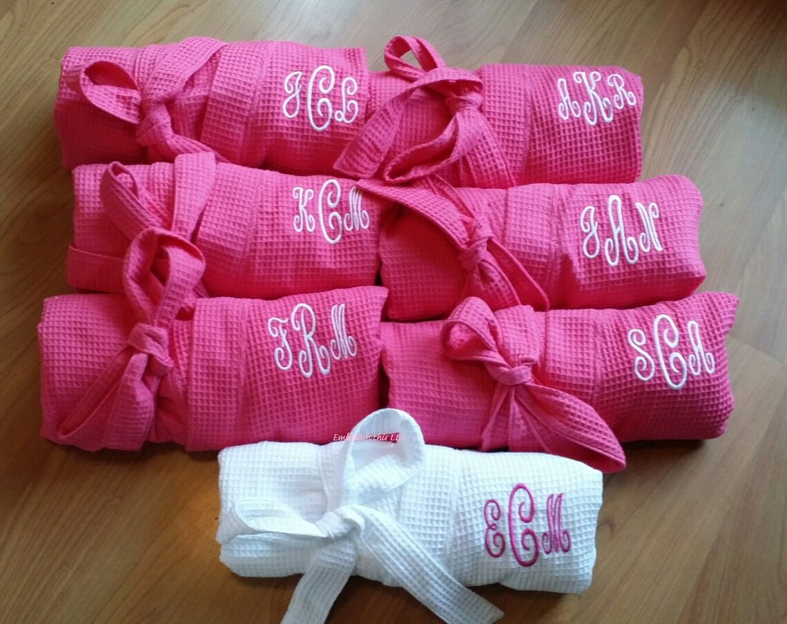 9 Monogrammed Robes Wedding Spa Robes Brides Bridesmaids Etsy