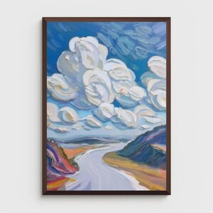 Pastel Mountain Landscape | Digital Download | Cottagecore Abstract Nature Wall Art | Landscape Wall Art | Mountain Art Print | Mountain