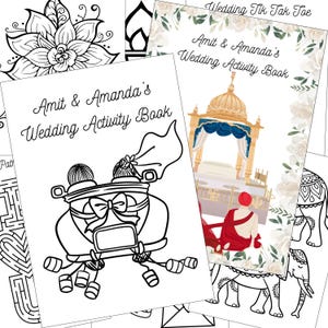 Customized Indian Wedding Coloring Book | DIY Activity Book for Kids & Adults | Indian Coloring Book Editable Template | Printable Book