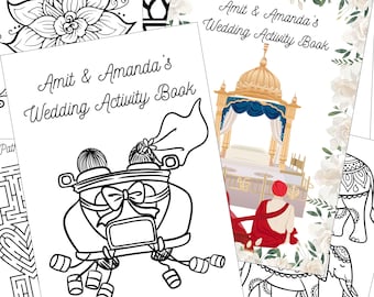 Custom Indian Wedding Coloring Book: DIY Activity (PDF Template)