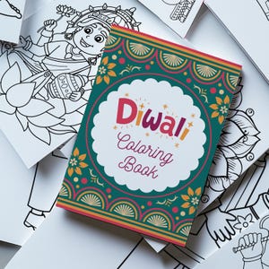 Diwali Coloring Book | 75 Page Printable Coloring Pages | Festival of Lights Activity Kids | Printable Diwali Craft Ideas | Diwali Printable