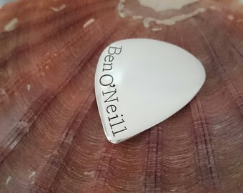 Sterling Silver Guitar Plectrum - Silver Guitar Pick - Personalised Guitar Pick - Silver guitar pick - Hallmarked Silver Pick
