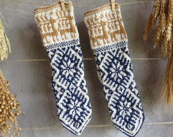 41-42 men wool socks, gift for nature lover, warm hiker stockings, scandinavian gift for men