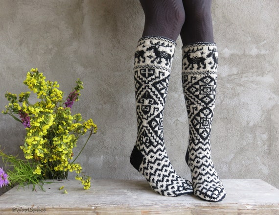 wool knee socks for women