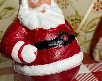 Recipiente vintage de los años 40-50 para dulces con forma de Papá Noel - Recipiente de pulpa de papel para dulces - Hecho en Alemania