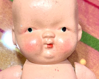 Muñeca bebé de composición vintage: fabricada en Japón, años 40 y 50, 11,4 cm