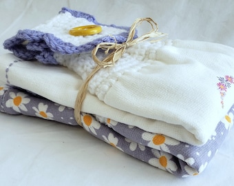 Easter, Spring, Decor Kitchen Towels, With Hand-Crocheted Towel Topper