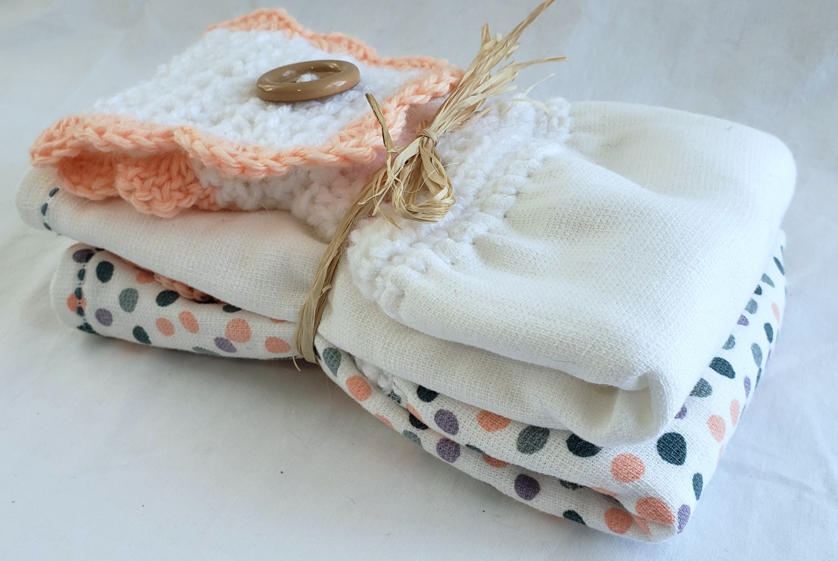 Easter, Spring, Decor Kitchen Towels, With Hand-Crocheted Towel Topper