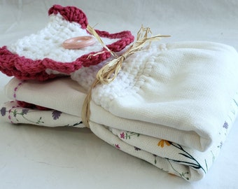 Easter, Spring, Decor Kitchen Towels, With Hand-Crocheted Towel Topper