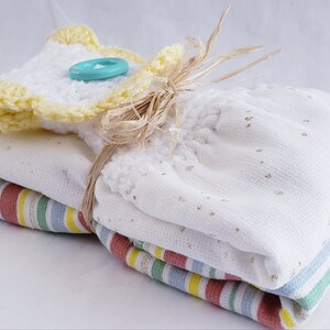 Easter, Spring, Decor Kitchen Towels With Hand-Crocheted Towel Topper