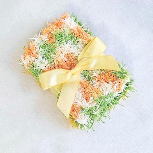 Sunshine Scrubbies, Crocheted Dish Scrubbers, Set of 3