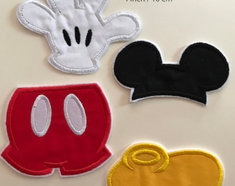 Applikation / Patch "Mickey Hands-Pants-Ears-Shoe" - small