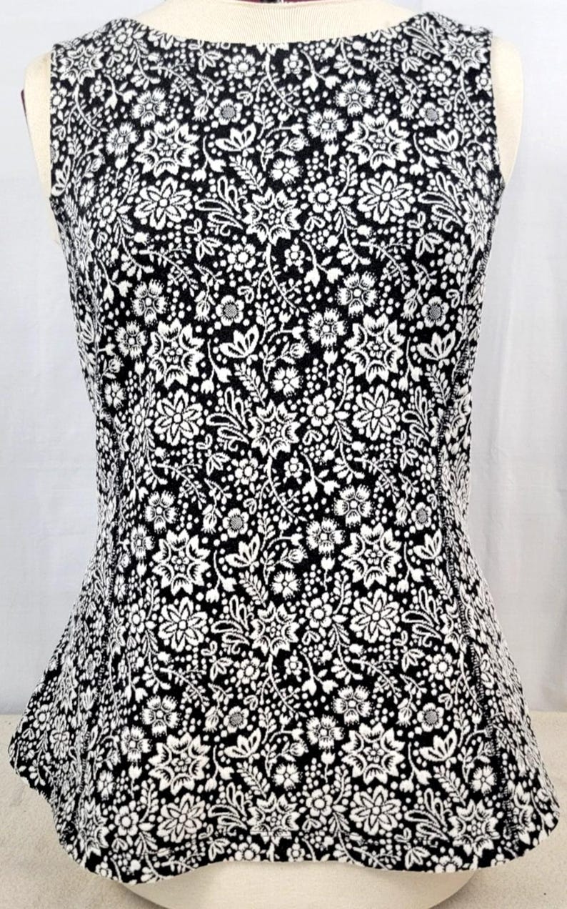 Vanessa Virginia Anthropologie Peplum Top Corset Back Black White Floral Romantic Blouse Size Large afbeelding 1